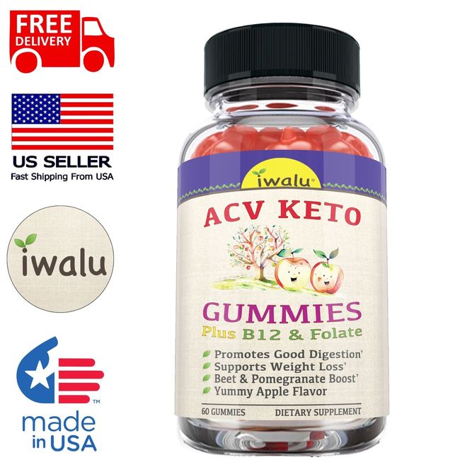 Gomitas Keto Acv Apoyo Digestión, Peso Pérdida, Desintoxicación Limpieza 60ct