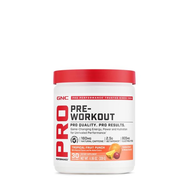 GNC Pro Performance Pre-Workout | Tropical Fruit Punch | 30 Servings