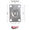 Tool Box Caster Wheel Set – 3.5 Inch Gray Polyurethane Swivel Casters – SCC