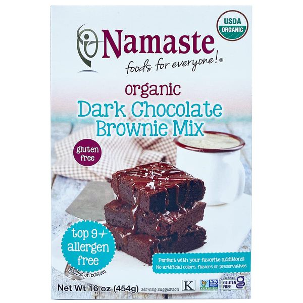 Namaste Foods Gluten Free Organic Dark Chocolate Brownie Mix, 16 oz