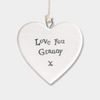 Small Porcelain Heart - Love You Granny