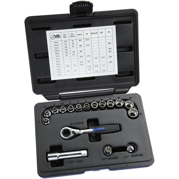 Laser 5012 Alldrive Go Thru Socket Set 1/4"D 17pc