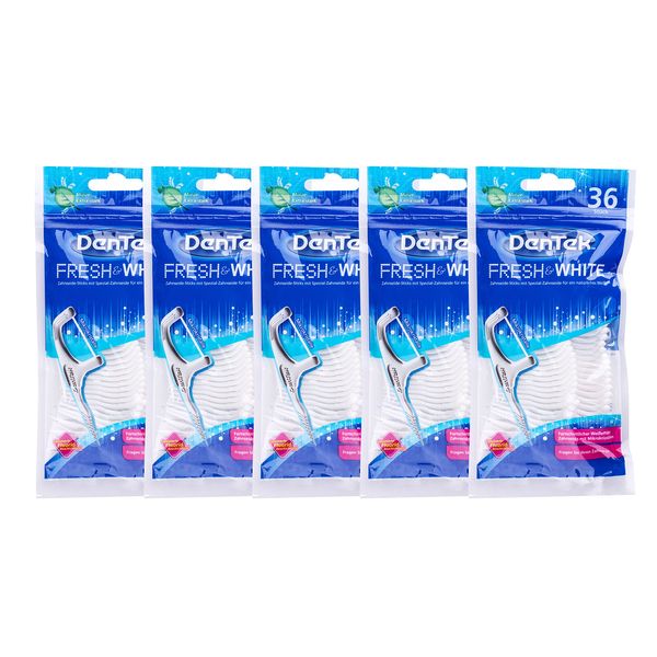 5x DenTek Fresh & White Zahnseidesticks