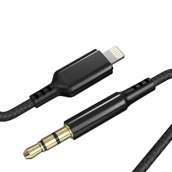 TOMPOL Audio Cable, Lightning to 3.5mm Audio Converter Cable, Lightning Male Aux Audio Cable, High Durability, HIFI Sound Quality (Black)