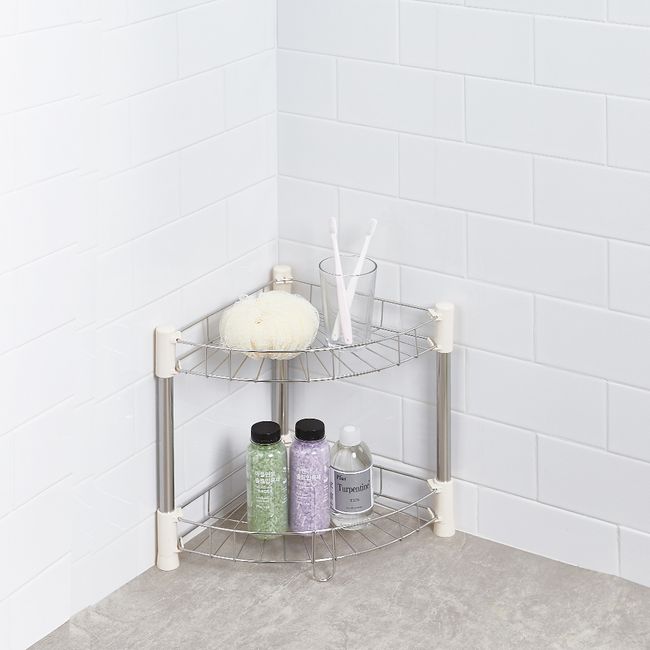 Halmade bathroom triangular corner shelf 2 tiers