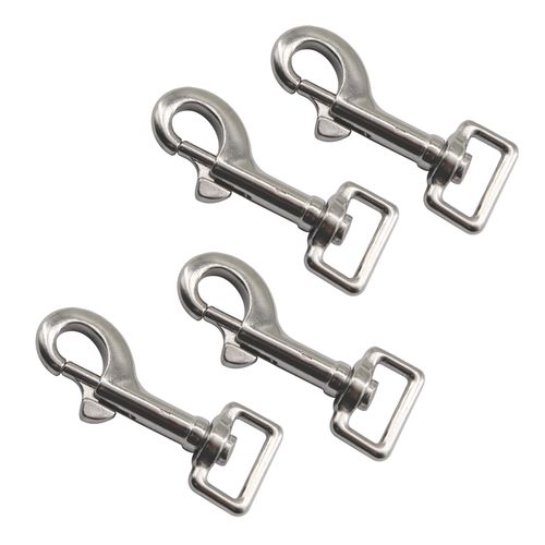 （4 Pieces) 67mm Swivel Eye Snap Hooks 316 Stainless Steel Marine Grade Single Ended Trigger Chain Clip for Dog Leash,Key Chain,Boat Ropes and Cages