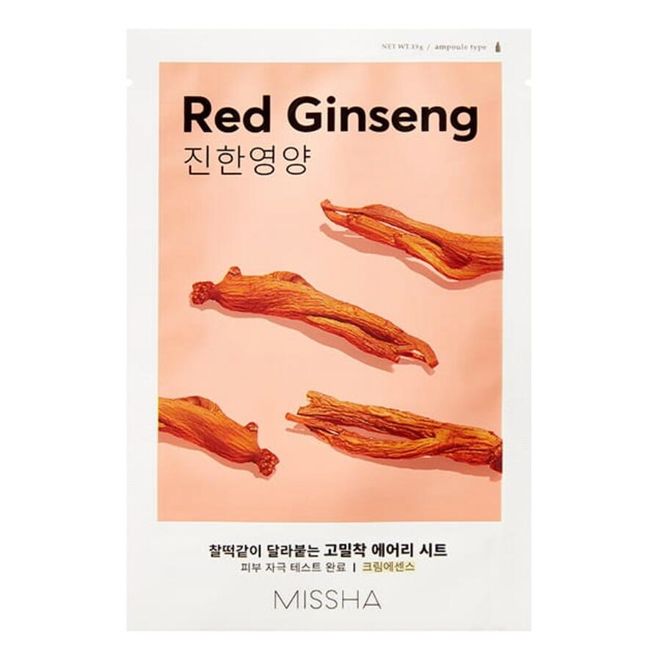 [Product eligible for review after arrival]  MISSHA Airy Fit Sheet Mask #Ginseng 19g 1 piece Skin Care Sheet Mask Present Korean Cosmetics Korean Cosmetics Girlfriend Birthday Popular