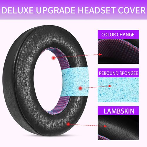 Jomwag Sheepskin Replacement Earpads for Bose NC700 Black/Purple – Luxurious Comfort & Durability