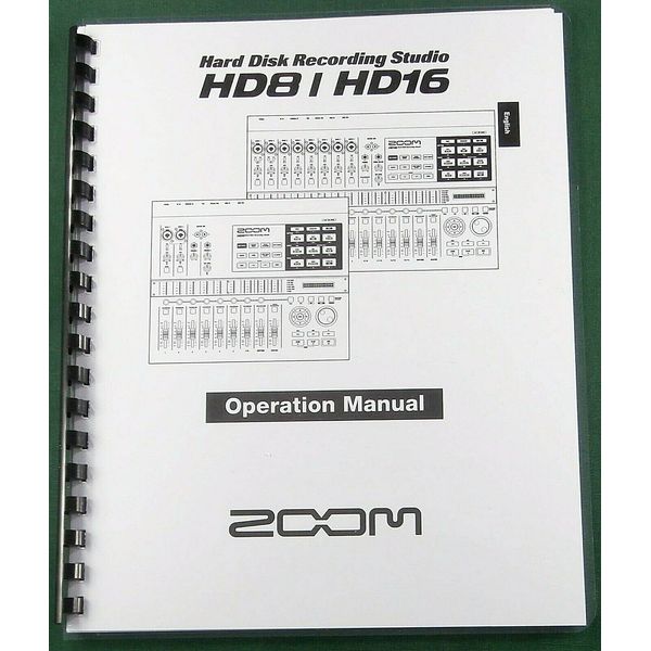 Zoom HD8 / HD16 Operation Manual: Comb Bound & Protective Covers!