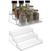 3-Tier Plastic Spice Rack - Cabinet Shelf Organizer for Kitchen Pantry (2-Pack)