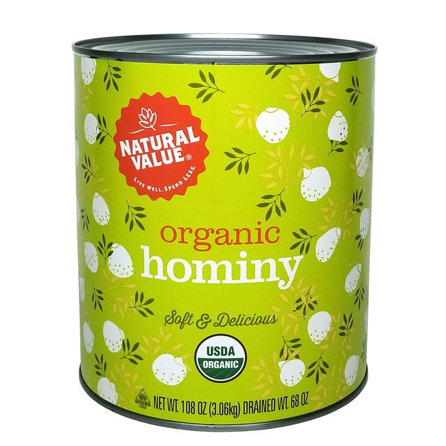 Natural Value Organic Hominy, 108 Oz