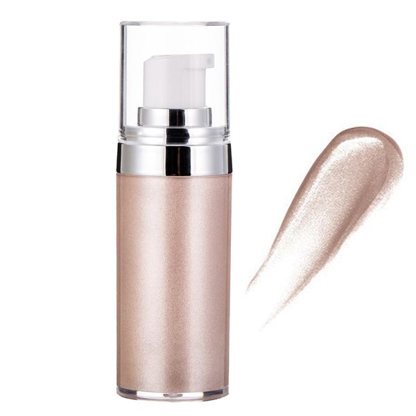 Liquid Highlighter Body Cream, Liquid Shimmer Highlighter Makeup Moisturizing Glow Illuminator, Pearl White Skin Brighten Non-Sticky Body Glow Summer Smooth Liquid Bronzer Body Shimmer Body Glow Oil