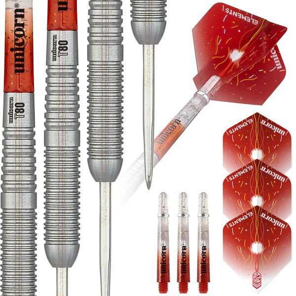 Unicorn Steel Tip Darts Set | Core XL Striker Series Style 6 | 80% Natural Tungsten Barrels | 20 g