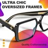 Oversized Blue Light Blocking Glasses Non Prescription Black Frame Eyeglasses