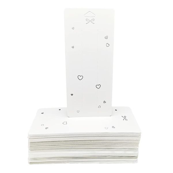 UUYYEO 100 Pcs Hair Clip Display Cards Hair Bow Holder Cards Rectangular Paper Cardboard for Hair Accessories Display and Organizing