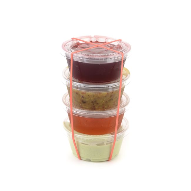 (4 oz. 100 Sets) Disposable Plastic Portion Cups with Lids, Condiment Cup,  Souffle Portion, Sampling Cup Clear Cups