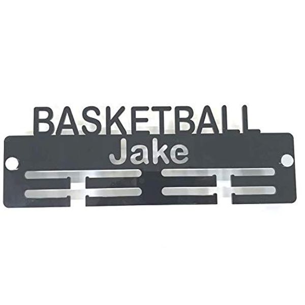 Super Cool Creation Personalised "Basketball" Medal Hanger - White