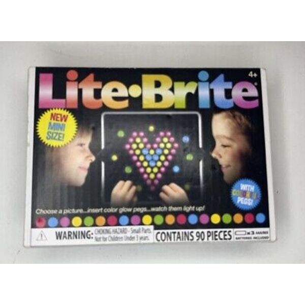 Hasbro Lite Brite Mini, Light Up Drawing Board 90 Pieces Colorful Toy Glow Peg