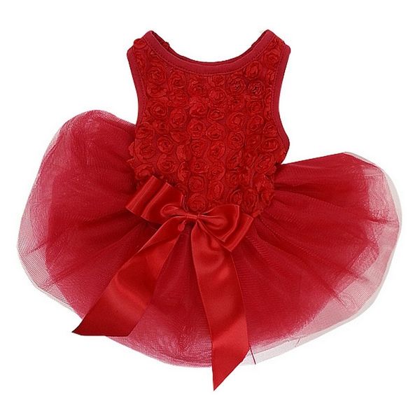 Kirei Sui Rosettes Small Dog Puppy Cat Dress S Red