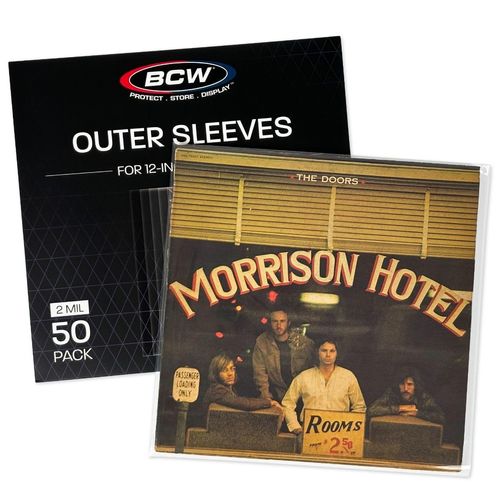 BCW Vinyl Record Sleeves 12 Inch 50 ct | Clear Polypropylene Vinyl Outer Sleeves for 33 1/3 RPM | Archival Quality, Acid-Free | Premium Outer Sleeves | 2 Mil | Ideal for Vinyl Collectors | Album Cover