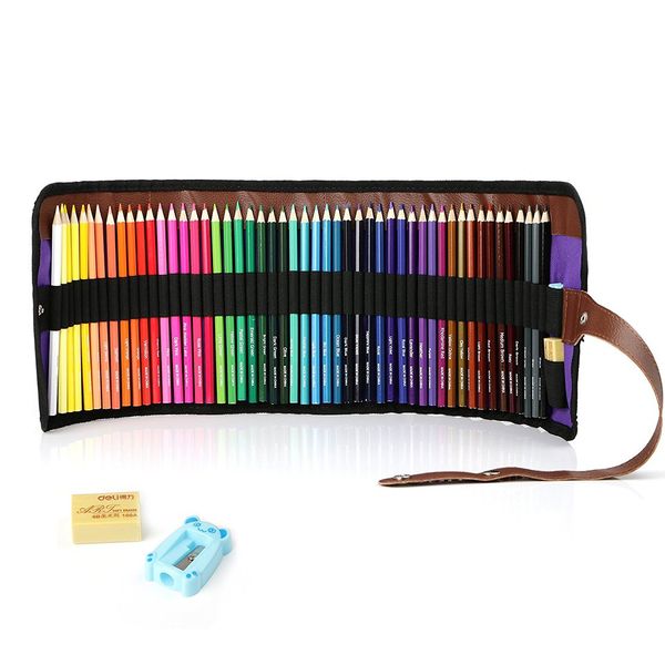 Soyous 50 - Color Pencil Set - Pencil Sharpener and Eraser Included