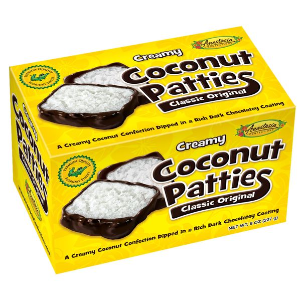 Coconut Patties By Anastasia 8 Oz Box of 6 Patties