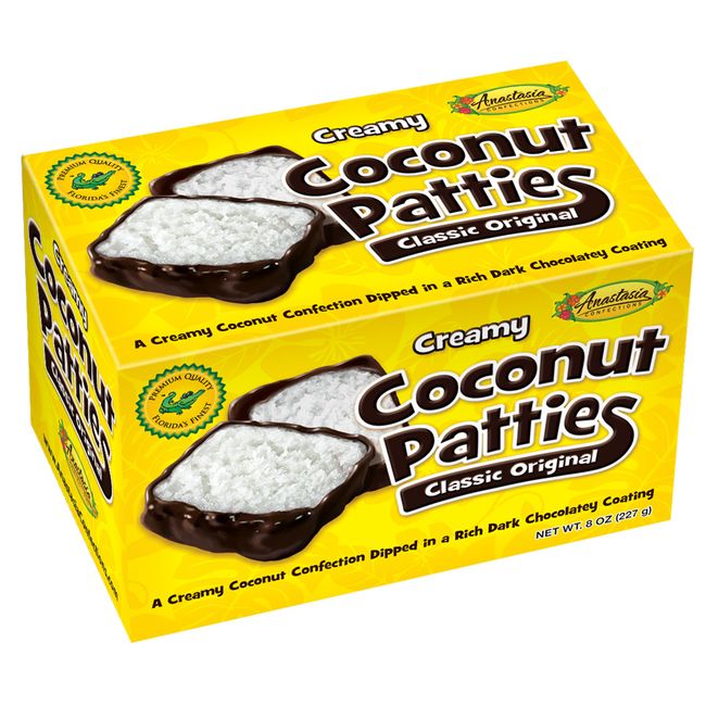 Coconut Patties By Anastasia 8 Oz Box of 6 Patties