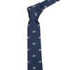 King & Priory Navy Blue Embroidered Cow Tie