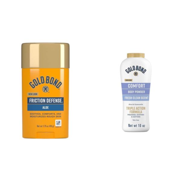 Gold Bond Friction Defense Stick, 1.75 Oz & Comfort Body Powder, 10 Oz Bundle