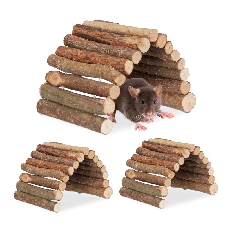 Relaxdays Rodent Bridge Tunnel, Set of 3, 10 x 22 cm, Flexible, Cage ...