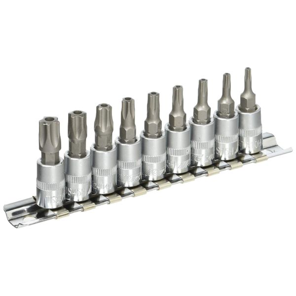 JTC 9pcs Star Plus Socket Set Pentalobe Bit Socket Set Anti-Mess Drilling 6.3mm JTC3303
