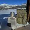 GRITR Titanium Canteen Mess Kit, Camping Open Fire Cookware Set w/ Storage Bag
