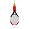 Tennis Racket Blown Glass Christmas Ornament