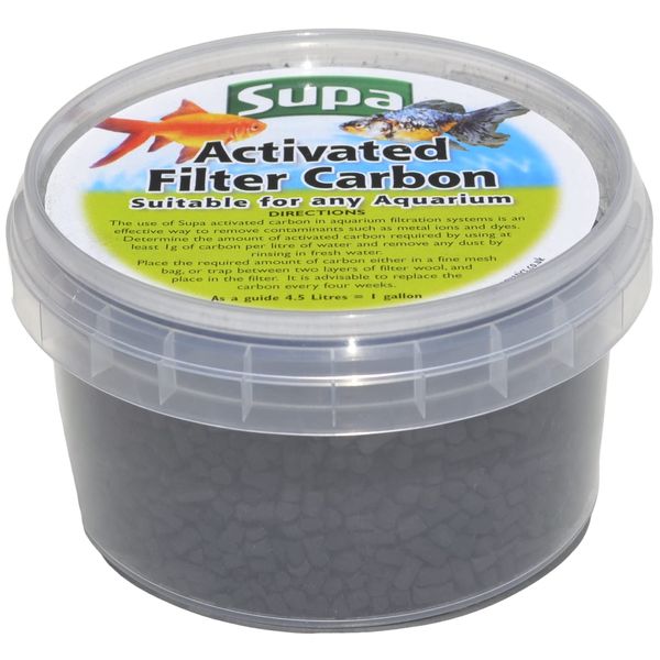 Supa Small Activated Filter Carbon 240ml, Removes Impurities And Odours To Leave Your Aquarium Or Pond With Crystal Clear Water, Black