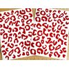 Reflective Leopard Print Motorcycle Helmet Stickers Kit - Red
