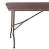 Portable 6 FT Plastic Folding Table Fold-in-Half Camping Table In/Outdoor Brown