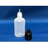30ML Empty Plastic Squeezable Eye Dropper Bottles Black Cap 1oz LDPE - (10-Pack)