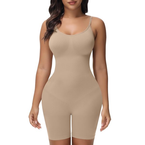 Shapewear Tummy Control Bodysuits for Women Seamless Sculpting Butt Lifter Body Shaper Beige XL