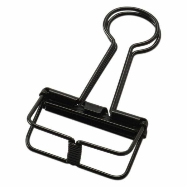 Velos Hollow Metal Wire Paper Binder Clip M Black WDC-1BK 1.25" Japan Import