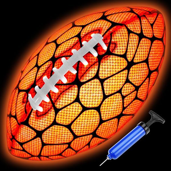 Jasonwell Glow in The Dark Football - Strong Grip Light Up Football Toy Stuff Sports Balls for Boys Kids Teenage Junior Youth Adult Outdoor Christmas Birthday Gifts for Age 6-8 8-12 13 + Year Old No.9