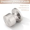 knobelite 2 Pack Dummy Knob Satin Nickel Closet Door Knobs Single Side Non-Turning, Inactive Interior Round Knob