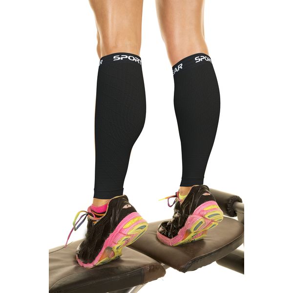 Calf Compression Sleeve for Men & Women - Shin Splints - Support Stockings - Running Gear Basketball Lycra tights -Free Ebook- Best Footless Socks - Circulation for Runners Calves & Leg Cramps Remedy