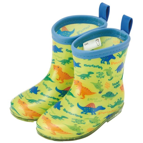 Skater RIBT14-A Rain Boots, Shoes, Children's Dinosaurus, Picture, with Reflective Tape, 5.5 inches (14 cm)