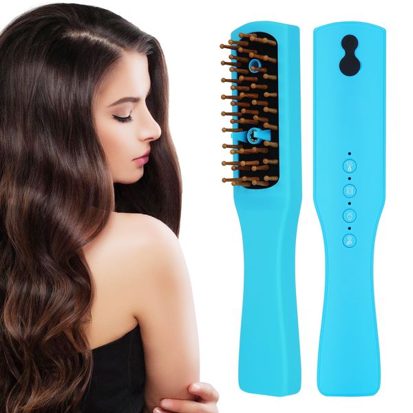 Omenglxy Intelligent Visual Scalp Massage Comb - Ultrasonic Electric Massage Comb, Promote Hair Growth, HD Scalp Monitoring, Water Mist Hydration Maintenance, Electric Scalp Massaging Brush (Blue)