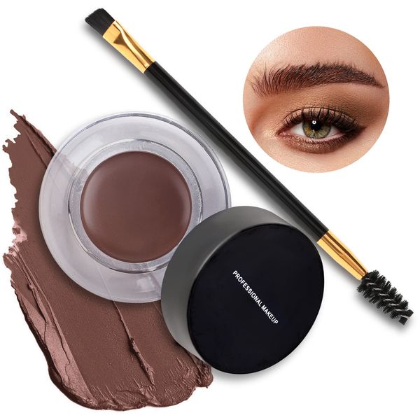 Boobeen Eyebrow Pomade Waterproof Eyebrow Cream Eyebrow Kit Makeup, Create Natural Eyebrow Makeup, Dual Head Eyebrow Brush Included 03#