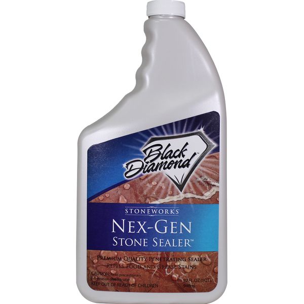 Black Diamond Stoneworks NEX-GEN Natural Stone Penetrating Sealer: Seals & Protects; Granite, Marble, Travertine, Limestone, Grout, Tile, Brick, Slate Floors and Patios 1-Quart