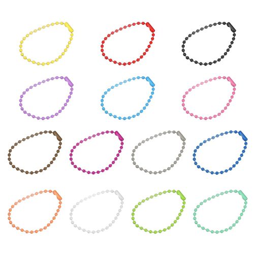 HARFINGTON Ball Bead Chains, 4.72" 14Colors Pull Chain Extension with Matching Connectors for Key Chains Tags Craft Projects Jewelry Making, 1Set 14Pcs
