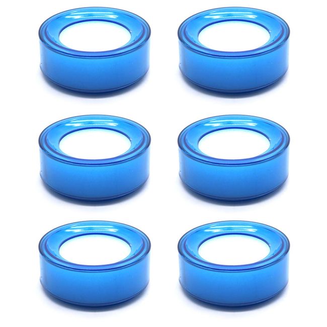 Xiaoyztan 2.7-Inch Diameter Plastic Round Desktop Sponge Finger Wet Moistener (Blue, Pack of 6 Pcs)