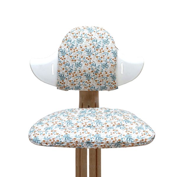 Blausberg Baby Washable Seat Cushion Set for Nomi High Chair by Stokke, Materials Oeko-Tex 100 Certified, Flower Meadow Beige Blue