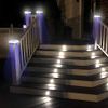 FVTLED Solar Post Lights Outdoor, Flexfit Solar Powered LED Fence Deck Post Cap Light for 3.5x3.5 4x4 5x5 6x6 Wooden Posts, Waterproof White Lighting Patio Garden Decoration (White, 1 Pack)